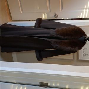 Marvin Richards brown fox fur wool jacket size 10